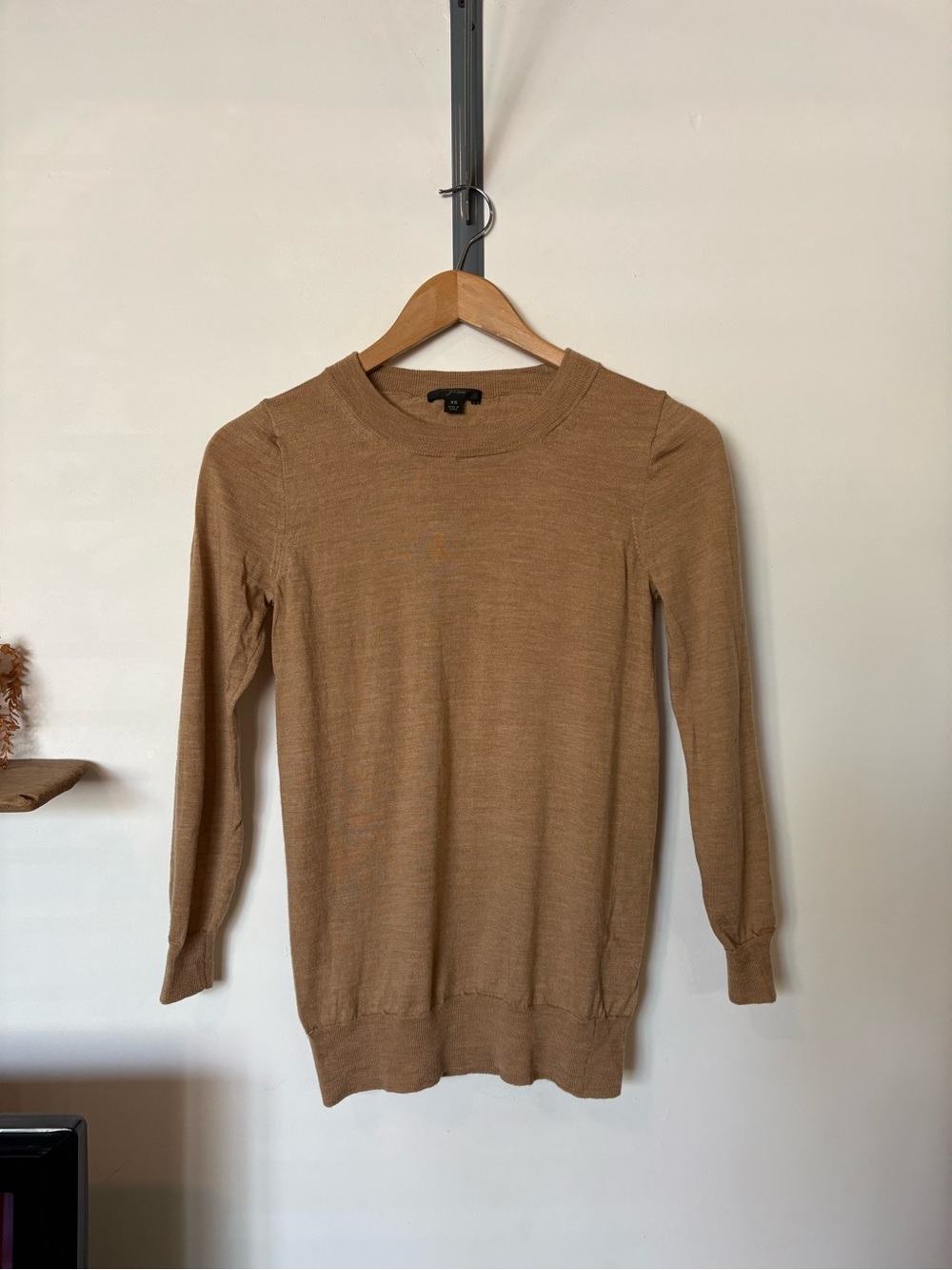 J Crew Camel Merino Wool Lightweight Sweater Size XS
